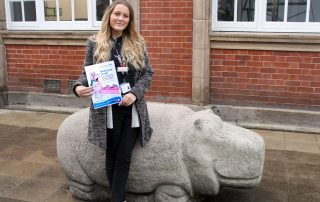 chloe with the stone hippo