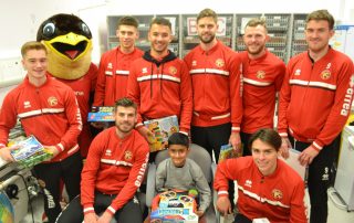 walsall fc players with patient Sami