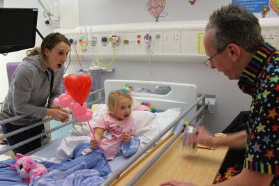 Magic Russ entertains our young patients