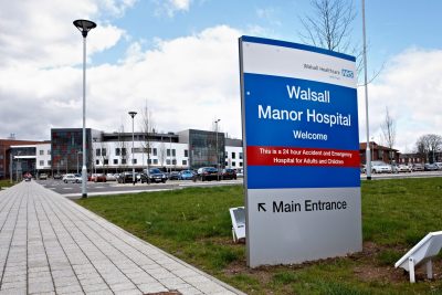 Walsall Manor Hospital entrance sign