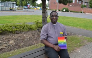 Chaplain Anthony with his book