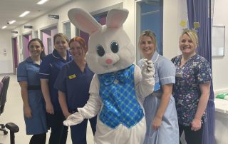 Easter Bunny and UECC staff