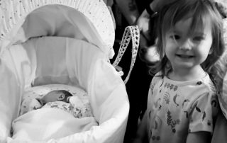 Big sister Avery with her new baby sister