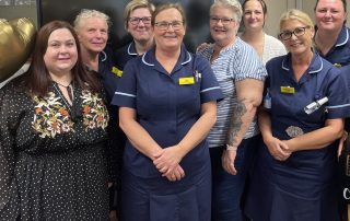 Jo, centre, with a few of her colleagues.