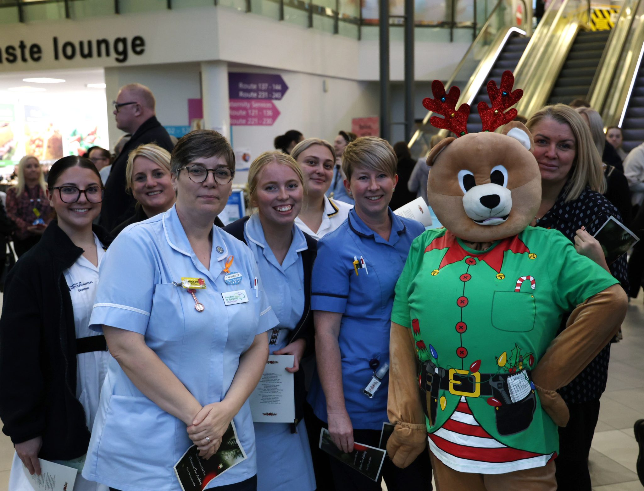 Staff at the lights switch-on